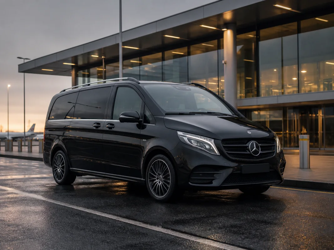 Black Mercedes-Benz V-Class luxury people carrier